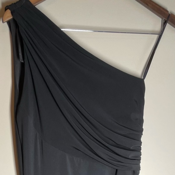 Le Chateau Long Black Dress - One Shoulder - Picture 1 of 9